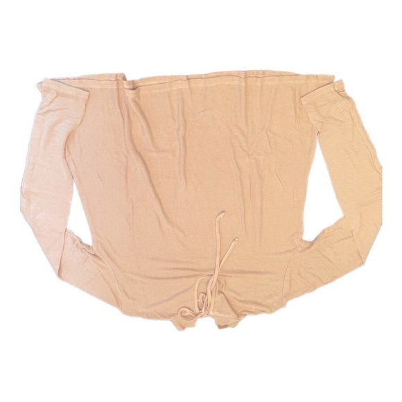 M. Stars Wht 2x1 Rib LS Mock Neck Swing Blouse - Picture 9 of 14